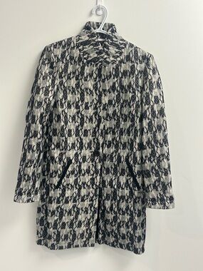 Maison Scotch Black and White Patterned Coat
